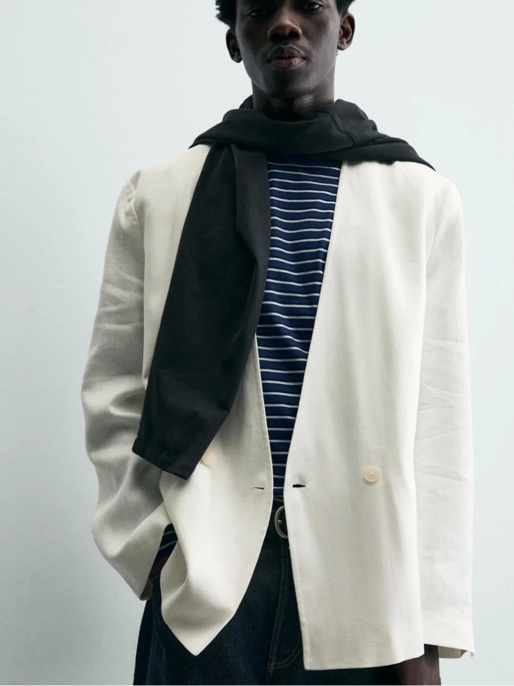 Zara Man NWT 100% linen suit blazer white 0706/172